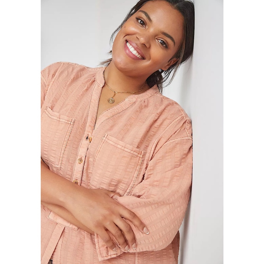 Anthropologie Pilcro Seersucker Tunic Buttondown